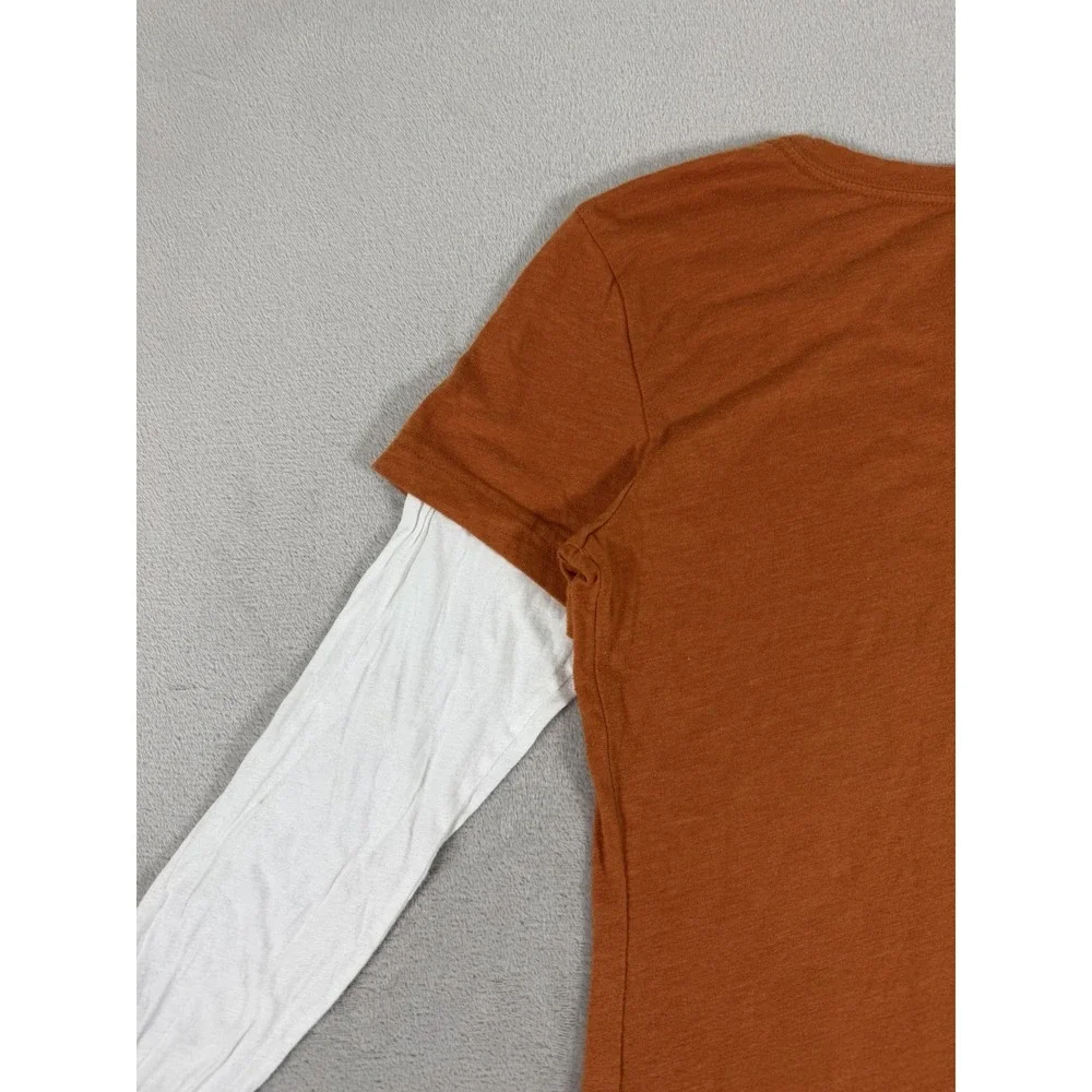 Nike Women's Texas Longhorns Layered-Look Long Sleeve T Shirt Size S